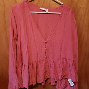 NWOT Asos Peplum Blouse 14 Tall